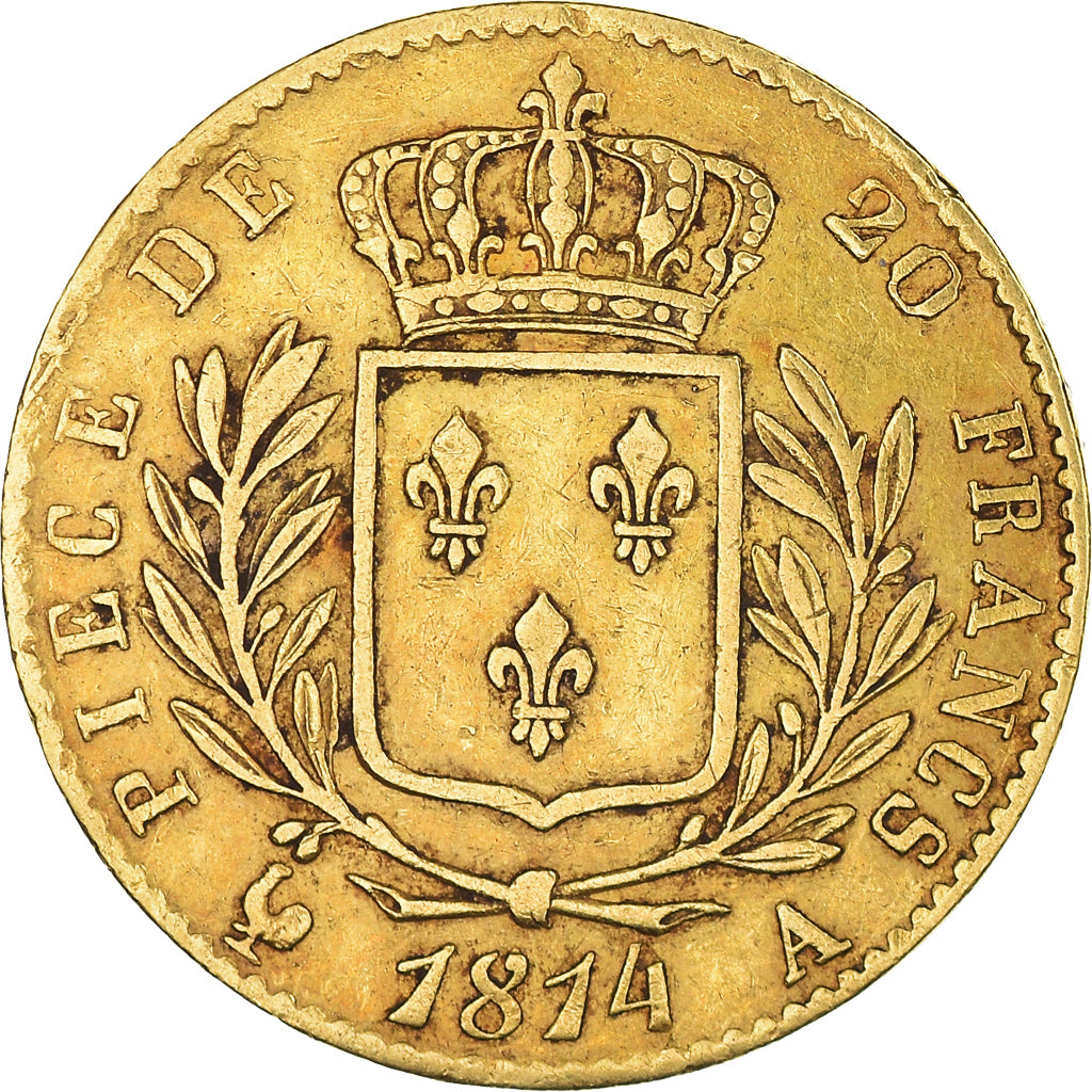 Coin, France, Louis XVIII, Louis XVIII, 20 Francs, 1814, Paris, EF(40-45), Gold