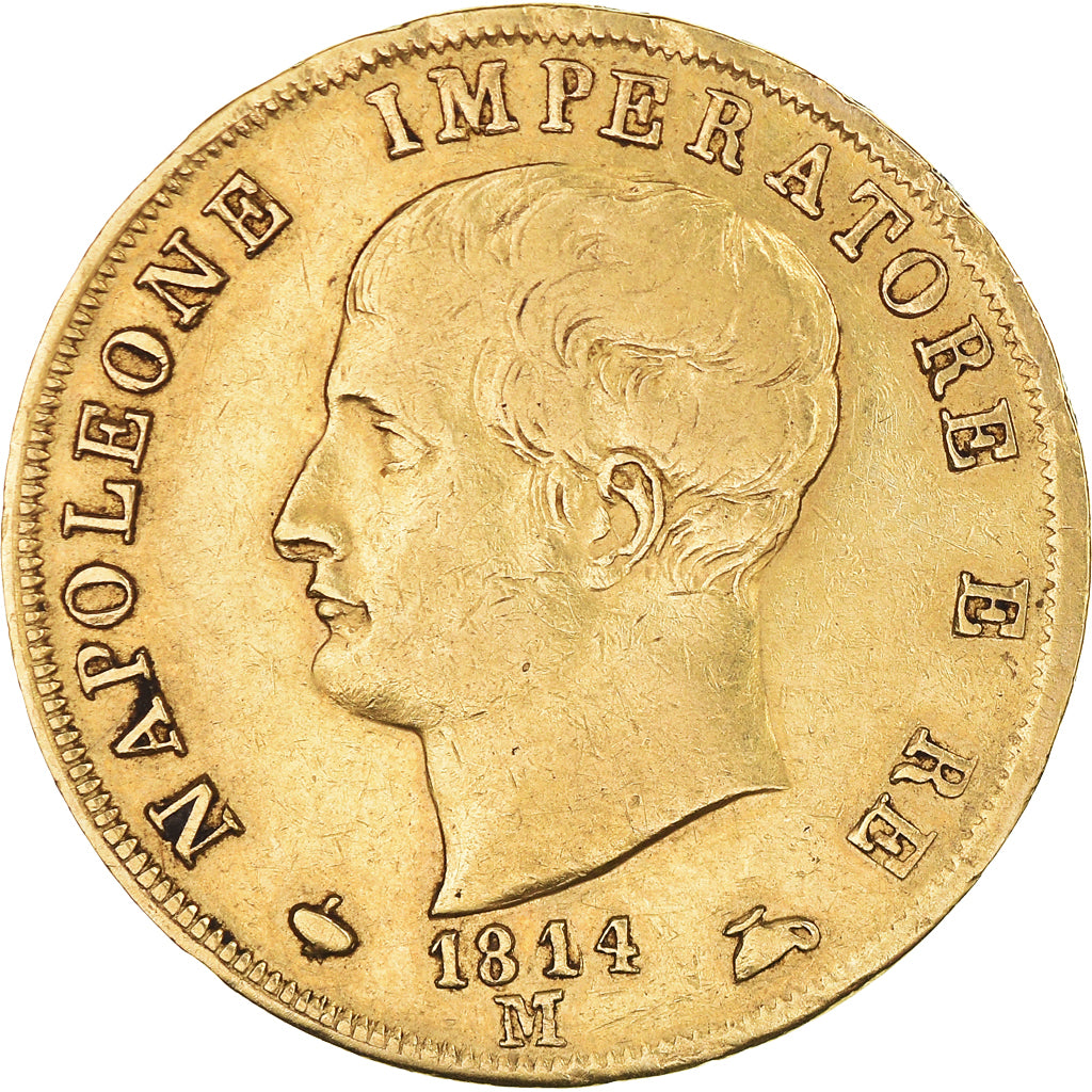Moneta, STATI ITALIANI, KINGDOM OF NAPOLEON, Napoleon I, 40 Lire, 1814, Milan
