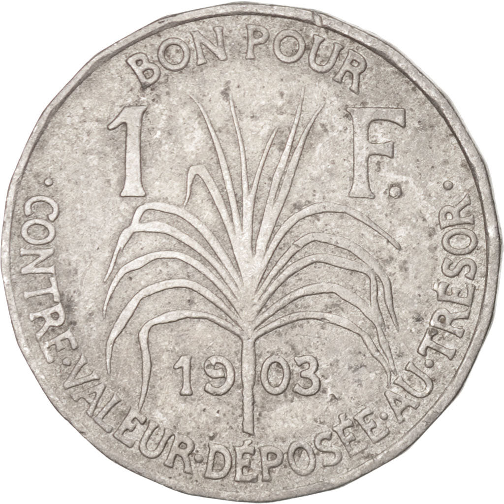 GUADELOUPE, Franc, 1903, KM #46, VF(30-35), Copper-Nickel, 25, Lecompte #57,...