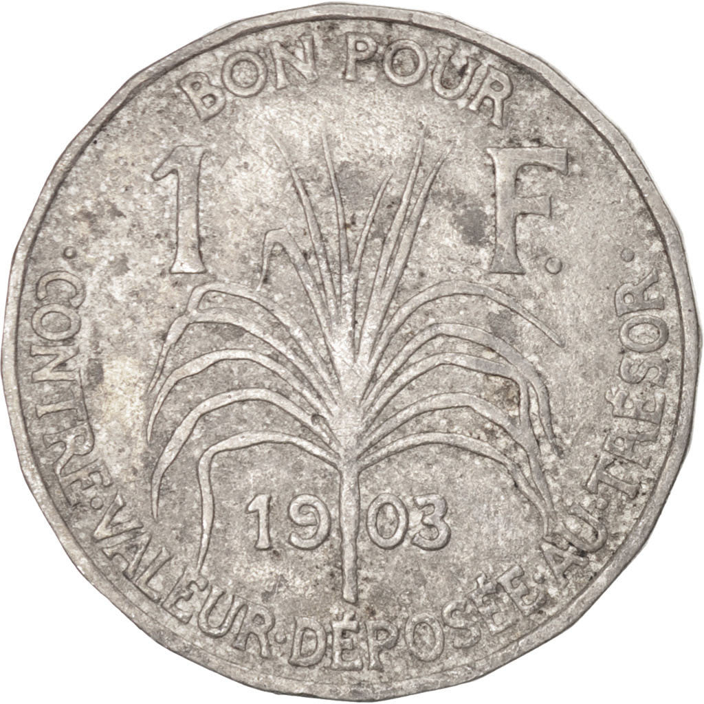 GUADELOUPE, Franc, 1921, KM #46, VF(30-35), Copper-Nickel, 25, Lecompte #57,...