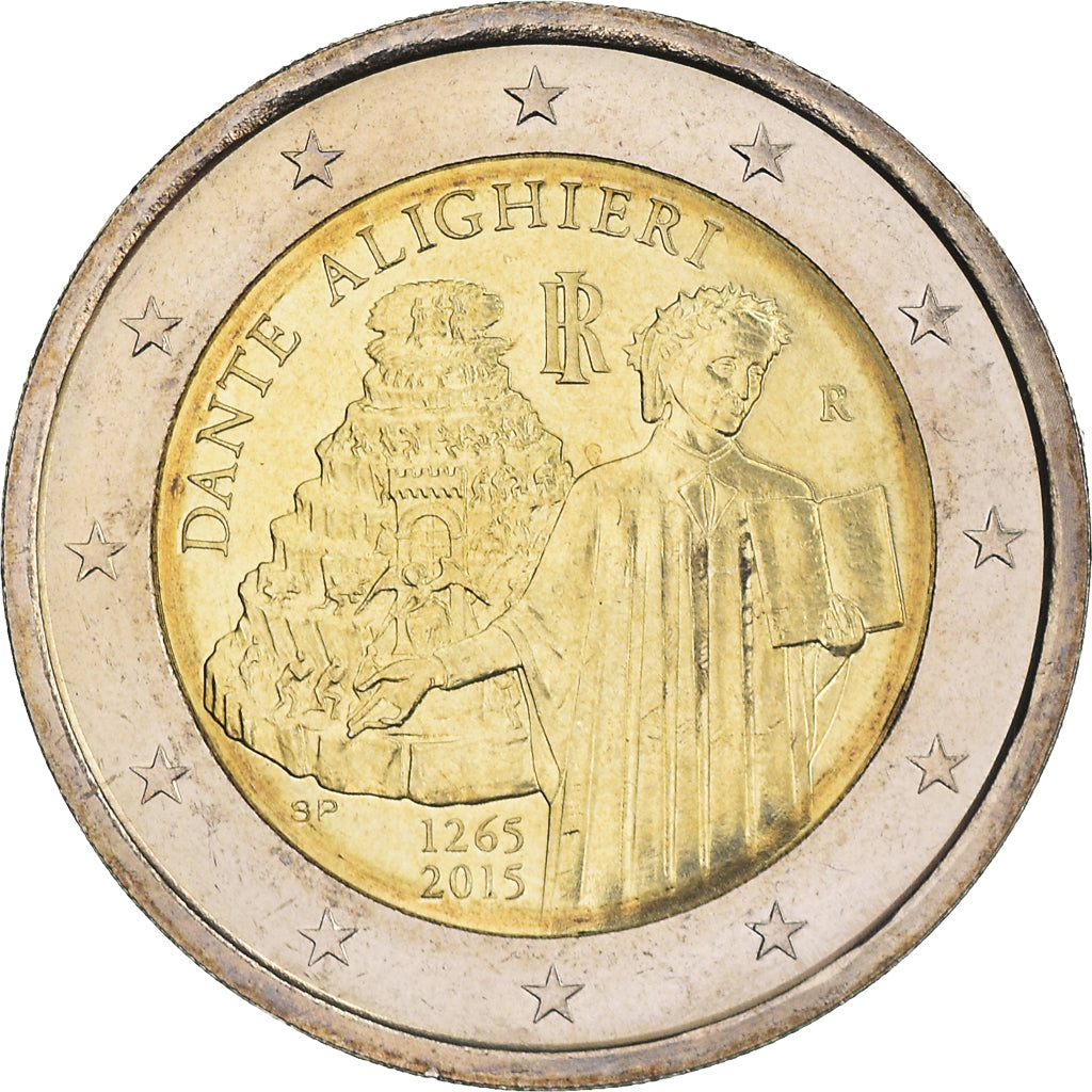 Italy, 2 Euro, Dante Alighieri, 2015, MS(64), Bi-Metallic, KM:New