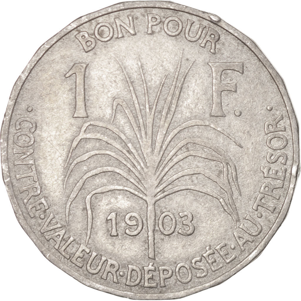 GUADELOUPE, Franc, 1903, KM #46, VF(30-35), Copper-Nickel, 25, Lecompte #57,...