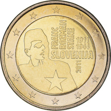 Slovenia, 2 Euro, Franc Rozman-Stane, 2011, Vantaa, MS(63), Bi-Metallic, KM:100