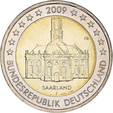Niemcy - RFN, 2 Euro, Saarland, 2009, Stuttgart, AU(55-58), Bimetaliczny, KM:276