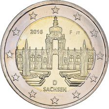 Germany, 2 Euro, Sachsen, 2016, Stuttgart, MS(60-62), Bi-Metallic, KM:New
