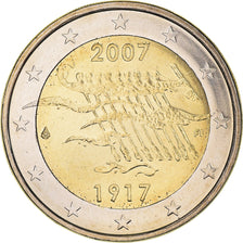 Finland, 2 Euro, 90 ANS INDEPENDANCE, 2007, Vantaa, MS(64), Bi-Metallic, KM:139