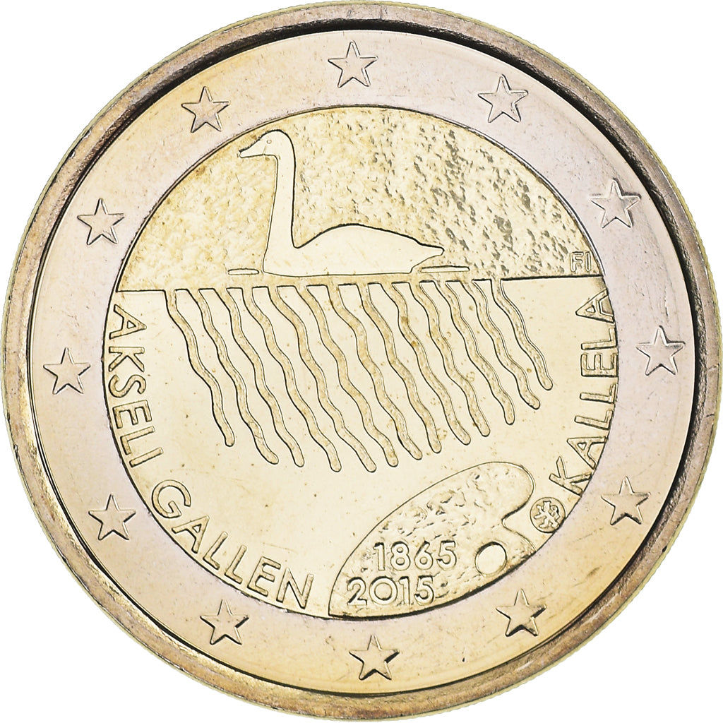 Finland, 2 Euro, Akseli Gallen-Kallela, 2015, Vantaa, MS(64), Bi-Metallic