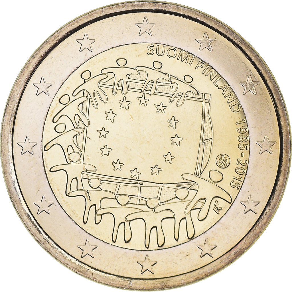 Finland, 2 Euro, 2015, 30 ans   Drapeau européen, MS(64), Bi-Metallic, KM:New