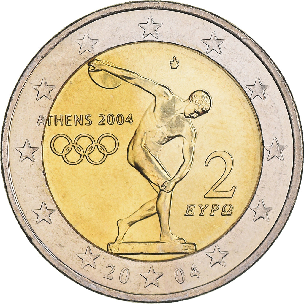 Grecja, 2 Euro, Jeux Olympiques d'Athènes, 2004, Athens, MS(63), Bimetaliczny