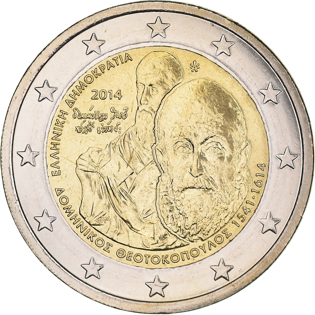 Grèce, 2 Euro, Doménikos Theotokopoulos, 2014, Athènes, SPL+, Bimétallique