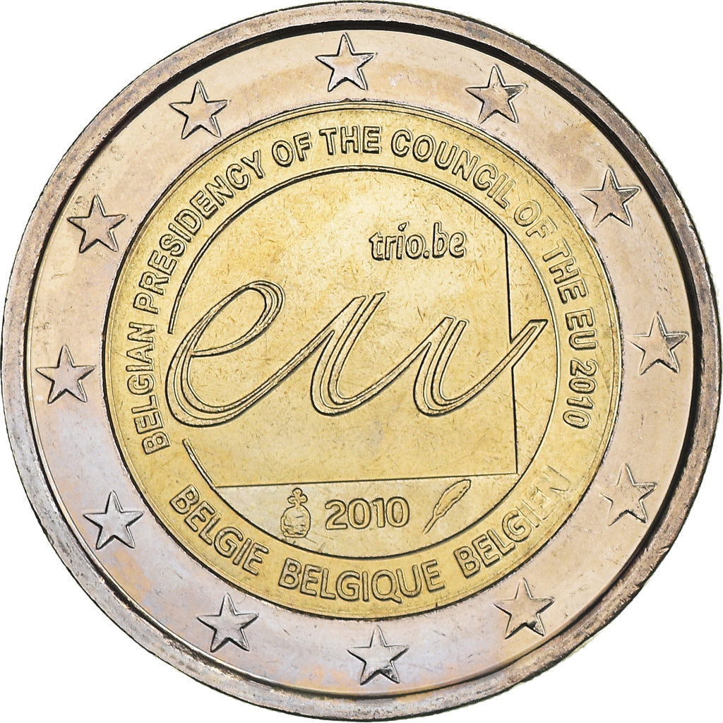 Belgien, 2 Euro, EU Council Presidency, 2010, Brussels, SS+, Bi-Metallic, KM:289