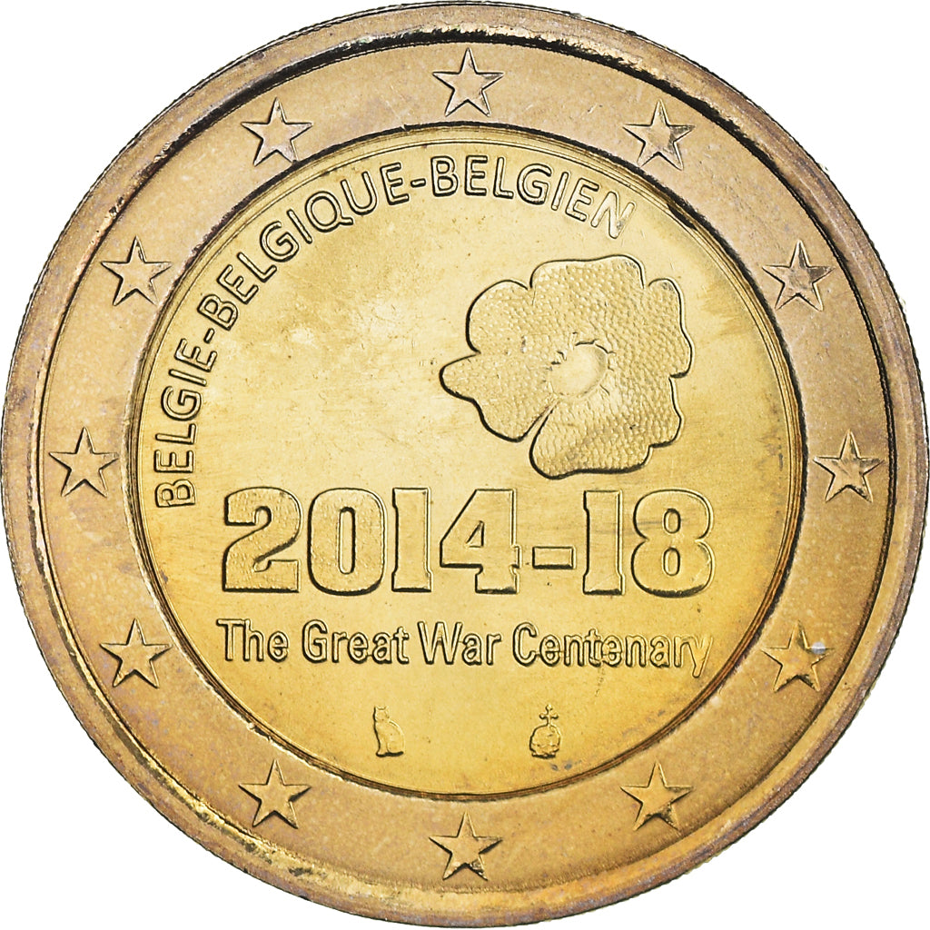 Belgium, 2 Euro, The Great War Centenary, 2014, AU(55-58), Bi-Metallic