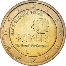 Belgium, 2 Euro, The Great War Centenary, 2014, AU(55-58), Bi-Metallic