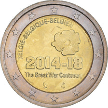 Bélgica, 2 Euro, The Great War Centenary, 2014, MS(60-62), Bimetálico