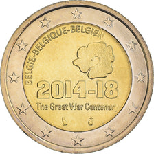 Belgium, 2 Euro, The Great War Centenary, 2014, MS(60-62), Bi-Metallic