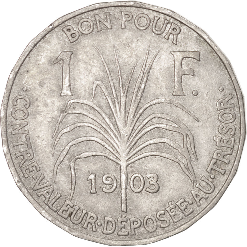 GUADELOUPE, Franc, 1903, KM #46, EF(40-45), Copper-Nickel, 25, Lecompte #57,...