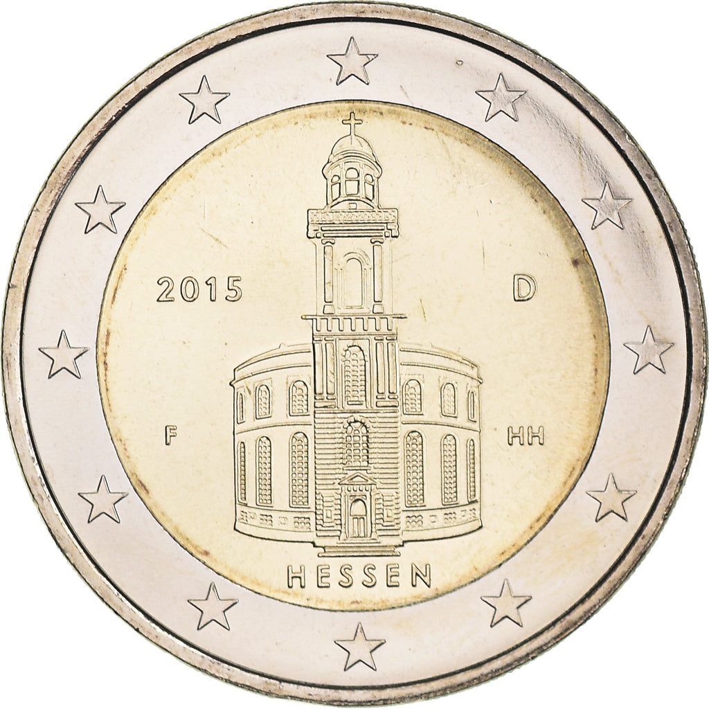 Germania, 2 Euro, Hessen, 2015, Stuttgart, SPL, Bi-metallico, KM:New