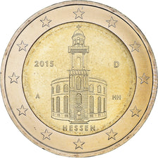 Niemcy, 2 Euro, Hessen, 2015, Berlin, MS(63), Bimetaliczny, KM:New