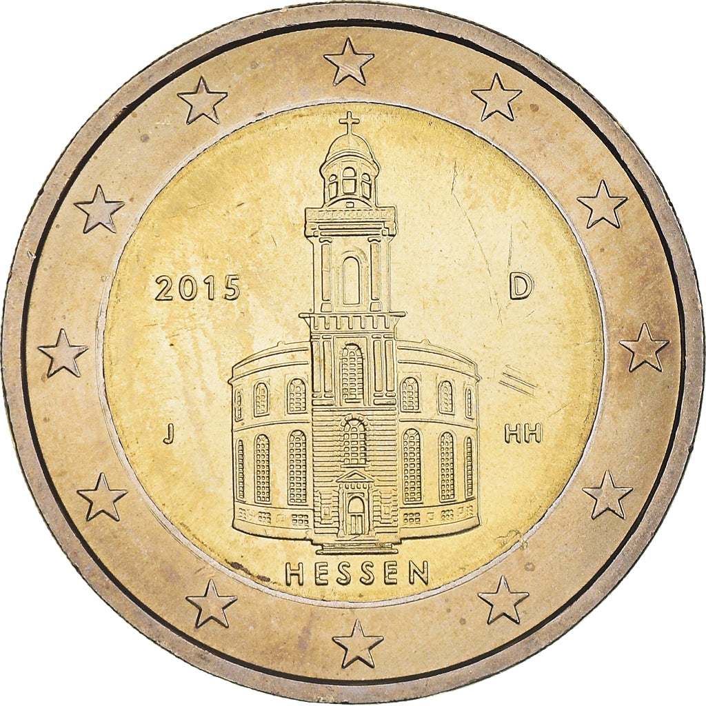 Niemcy, 2 Euro, Hessen, 2015, Hambourg, AU(50-53), Bimetaliczny, KM:New