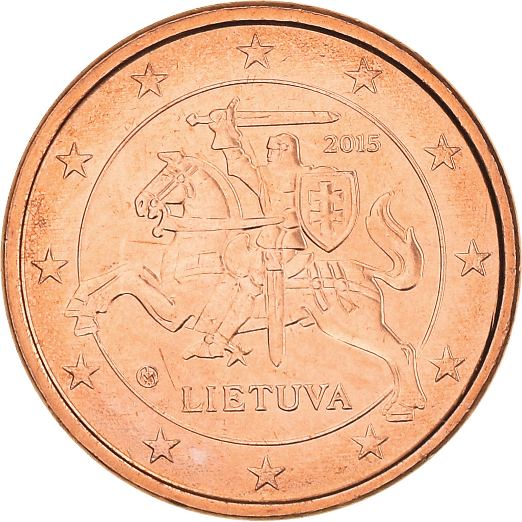 Litwa, Euro Cent, 2015, MS(64), Miedź platerowana stalą, KM:New