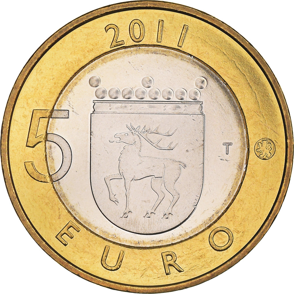 Finland, 5 Euro, Province d'Åland, 2011, Vantaa, MS(60-62), Bi-Metallic, KM:177