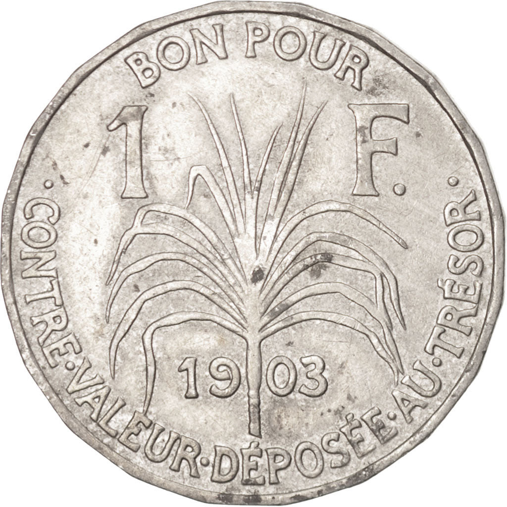 GUADELOUPE, Franc, 1903, KM #46, AU(50-53), Copper-Nickel, 25, Lecompte #57,...
