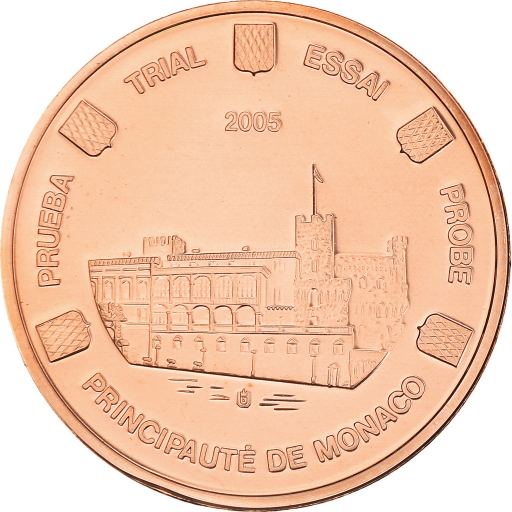 Monaco, 2 Euro Cent, 2005, unofficial private coin, FDC, Copper Plated Steel