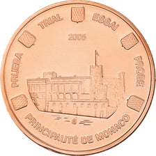Monaco, 2 Euro Cent, 2005, unofficial private coin, FDC, Copper Plated Steel