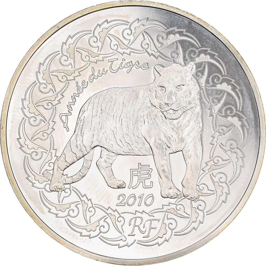 France, 5 Euro, Année du Tigre, 2010, Paris, BE, SPL, Argent, KM:1715