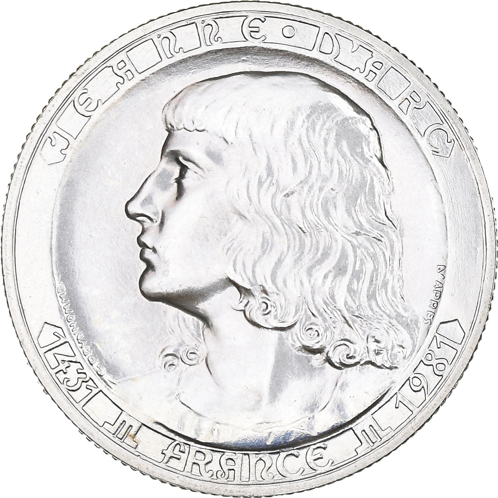 Francia, medaglia, Jeanne d'Arc, History, 1981, V. Peter, SPL, Argento