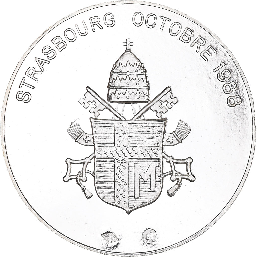 Vatican, Medal, Visite de Jean-Paul II à Strasbourg, Religions & beliefs, 1988