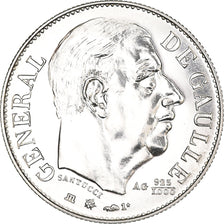 France, Medal, Charles de Gaulle, 1980, MS(65-70), Silver
