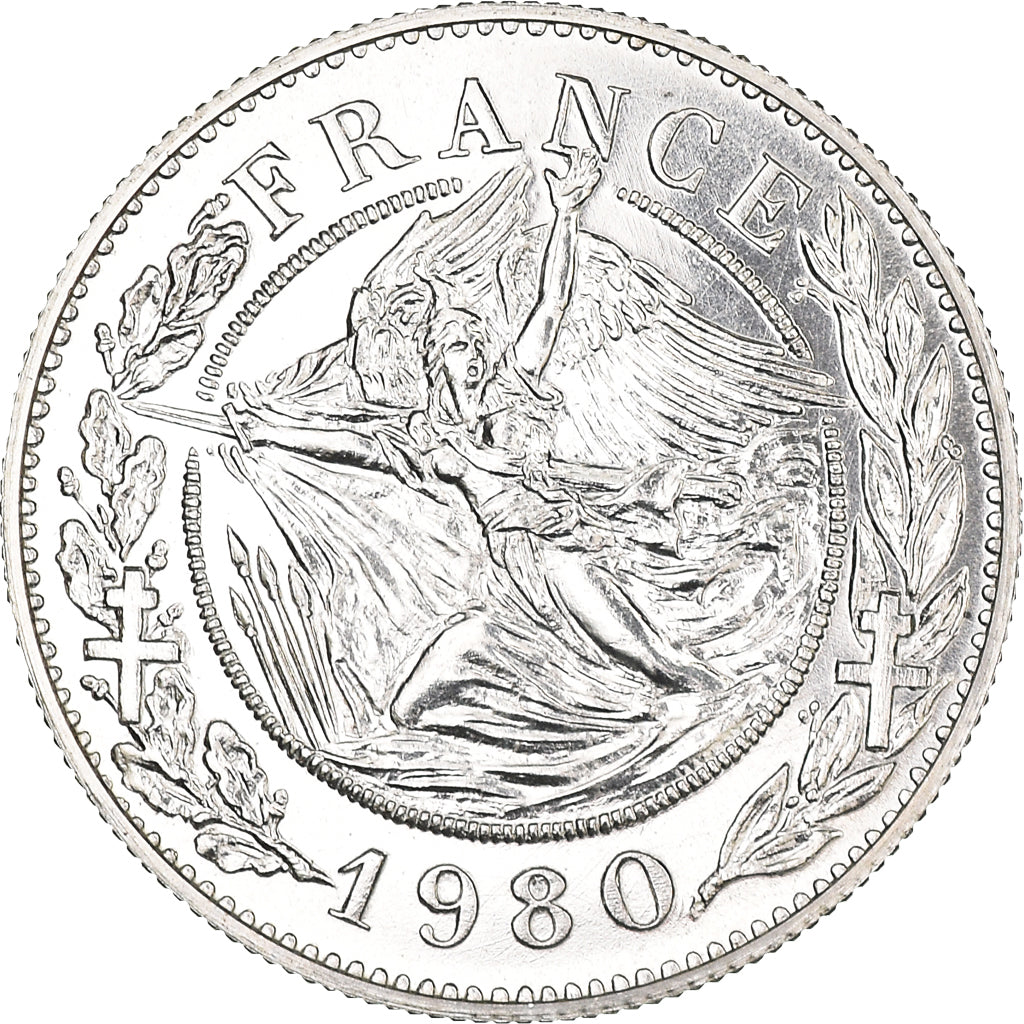 France, Medal, Charles de Gaulle, 1980, MS(65-70), Silver