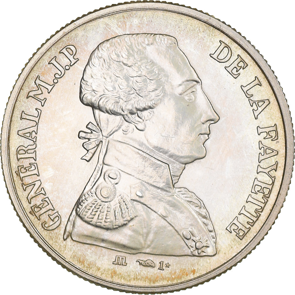 Francia, medalla, Révolution Française, Marquis de La Fayette, 1981, SC, Plata