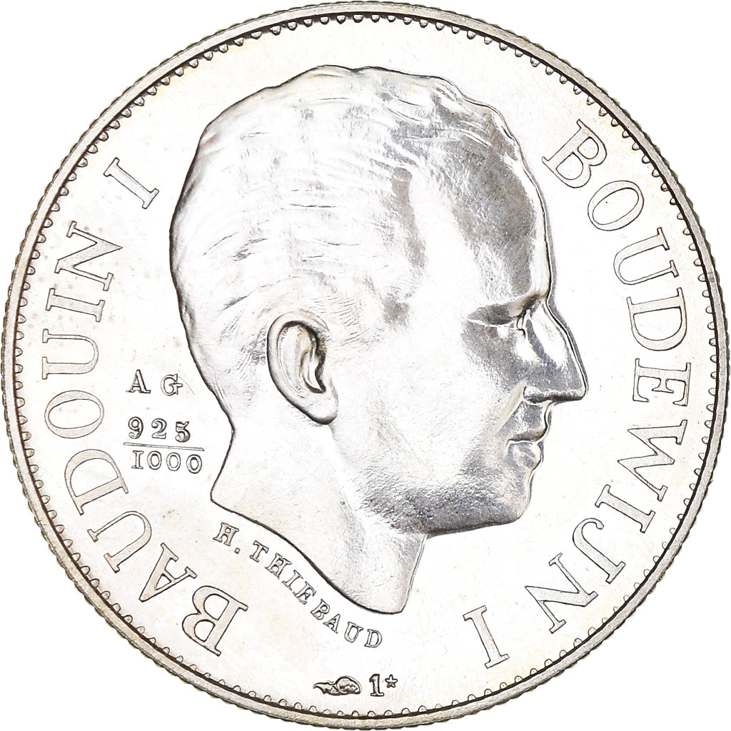 Belgio, medaglia, Le roi Baudouin Ier, 1980, Thiébaud, SPL, Argento