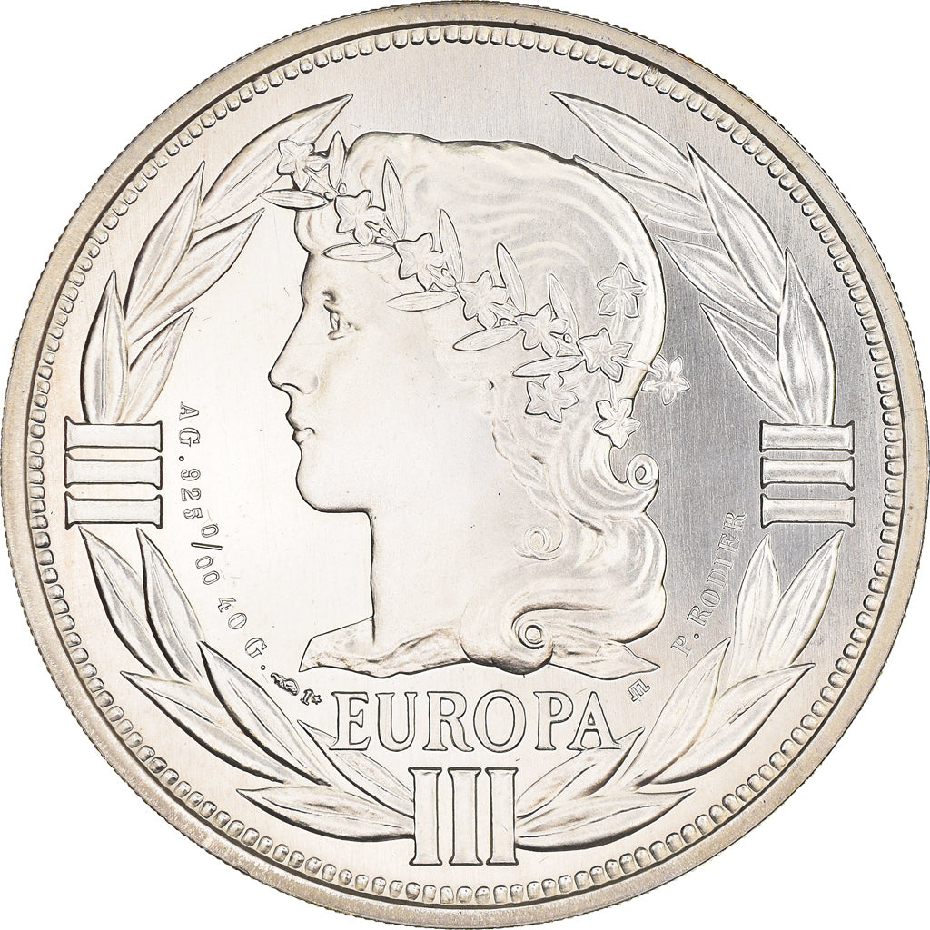 Francia, medaglia, Ecu Europa, Marianne, 1987, Rodier, FDC, Argento