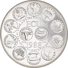 Frankreich, Medaille, Ecu Europa, Marianne, 1988, Rodier, STGL, Silber