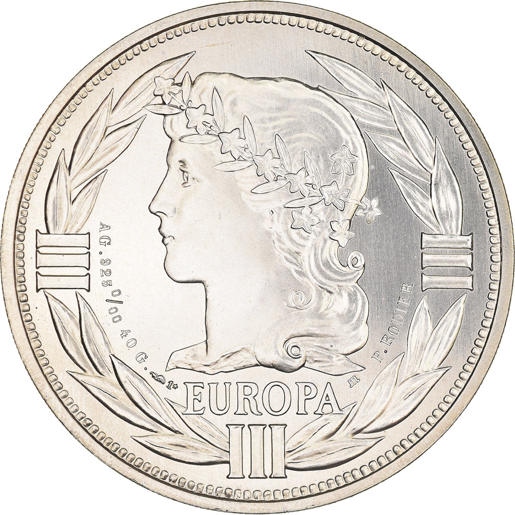 Frankreich, Medaille, Ecu Europa, Marianne, 1988, Rodier, STGL, Silber