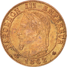 FRANCE, Napoléon III, Centime, 1862, Paris, KM #795.1, AU(55-58), Bronze, Gadour
