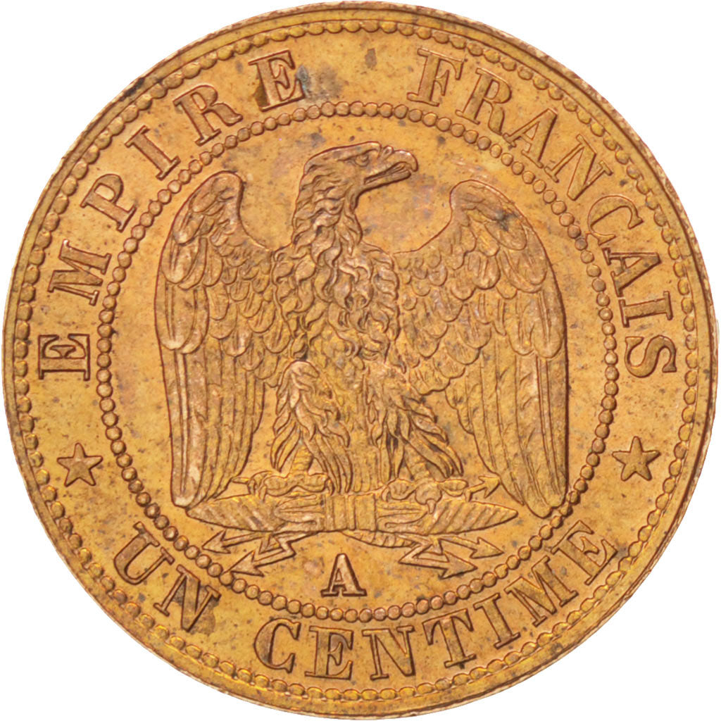 FRANCE, Napoléon III, Centime, 1862, Paris, KM #795.1, AU(55-58), Bronze, Gadour