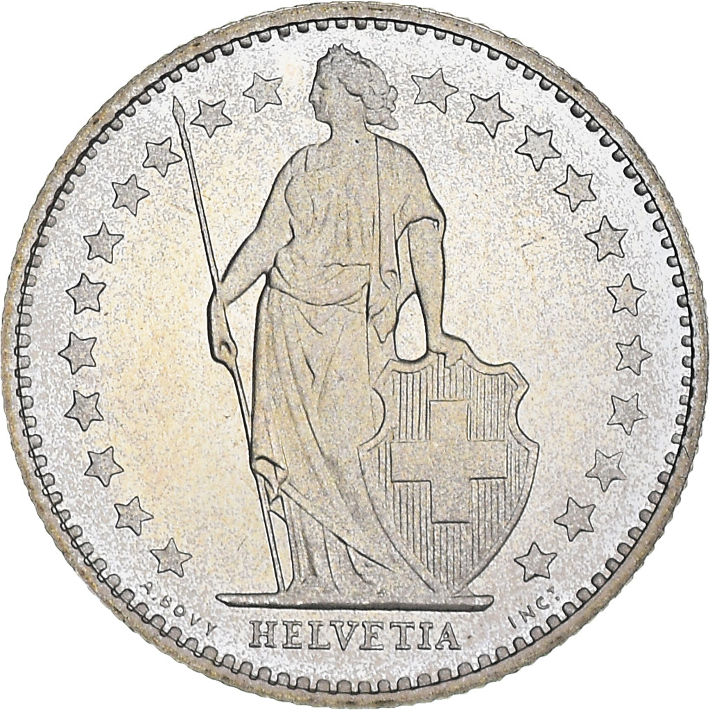 Coin, Switzerland, 1/2 Franc, 1980, Bern, Proof, MS(65-70), Copper-nickel