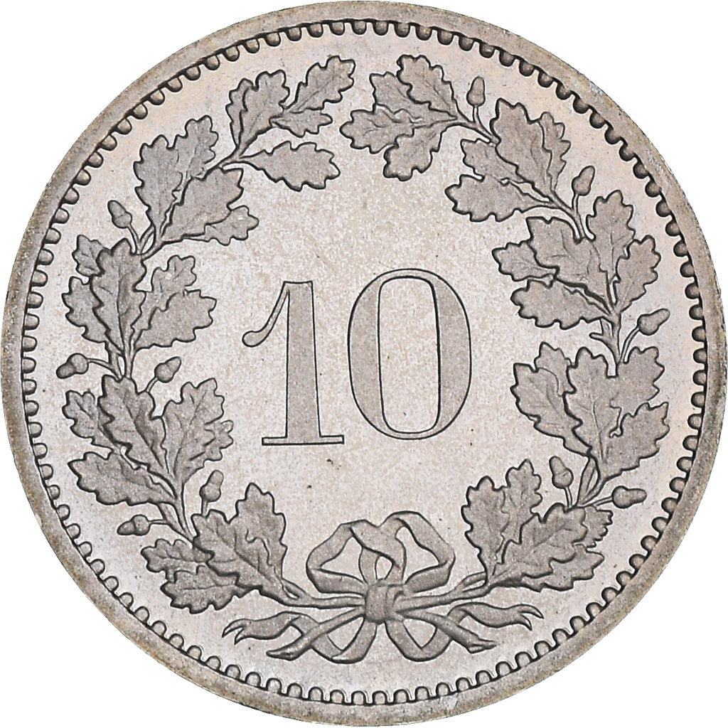 Coin, Switzerland, 10 Rappen, 1980, Bern, Proof, MS(65-70), Copper-nickel, KM:27