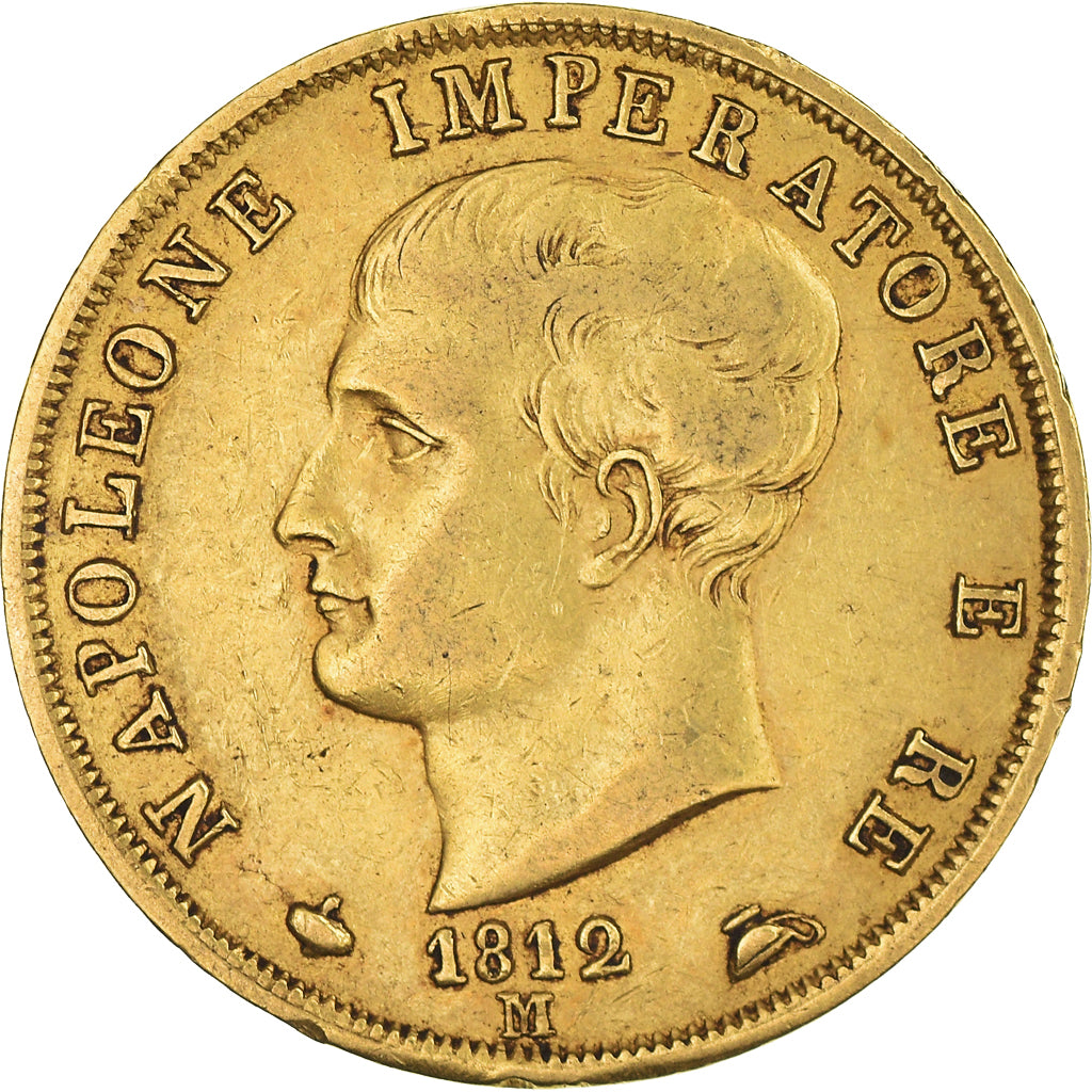 Monnaie, États italiens, KINGDOM OF NAPOLEON, Napoleon I, 40 Lire, 1812, Milan