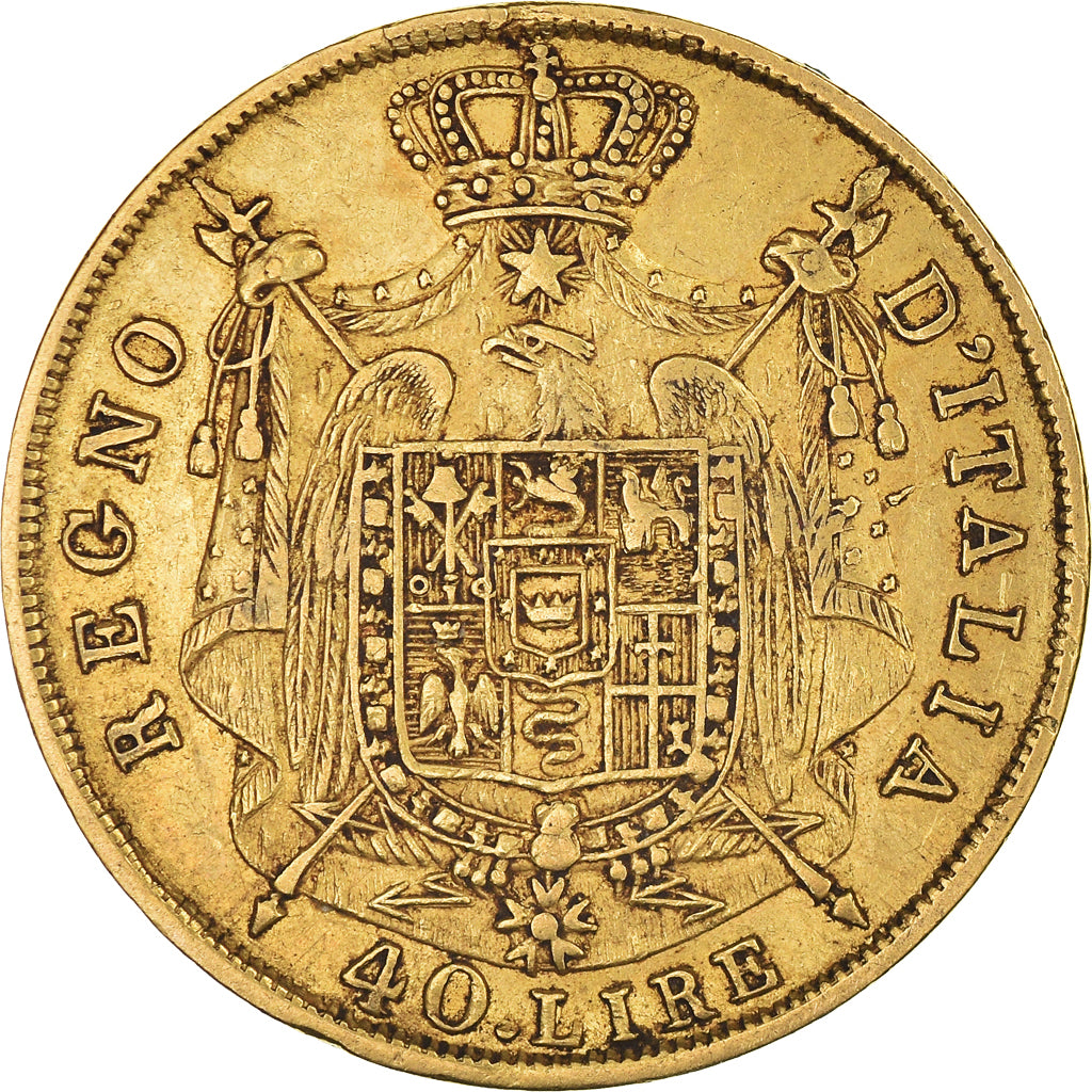 Monnaie, États italiens, KINGDOM OF NAPOLEON, Napoleon I, 40 Lire, 1812, Milan
