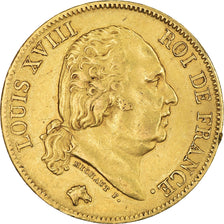 Moneta, Francja, Louis XVIII, Louis XVIII, 40 Francs, 1818, Lille, AU(50-53)
