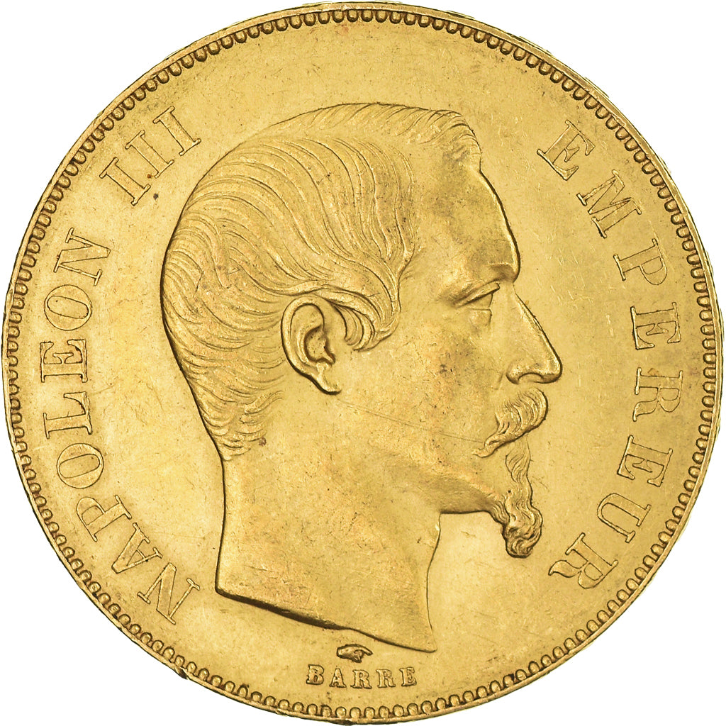 Moneta, Francia, Napoleon III, 50 Francs, 1857, Paris, BB+, Oro, KM:785.1