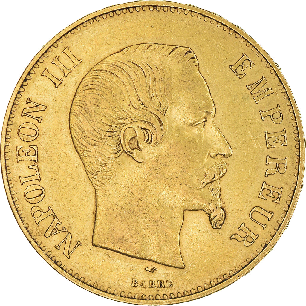 Coin, France, Napoleon III, 100 Francs, 1857, Paris, EF(40-45), Gold, KM:786.1