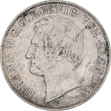 Coin, German States, SAXONY-ALBERTINE, Johann, Thaler, 1858, Dresden, EF(40-45)