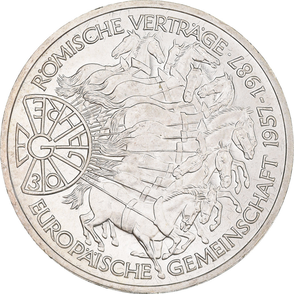 Moeda, ALEMANHA - REPÚBLICA FEDERAL, 10 Mark, 1987, Karlsruhe, Germany, MS(63)