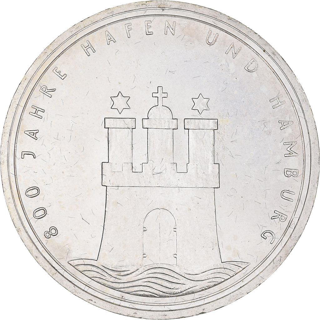 Moneda, ALEMANIA - REPÚBLICA FEDERAL, 10 Mark, 1989, Hamburg, Germany, EBC+